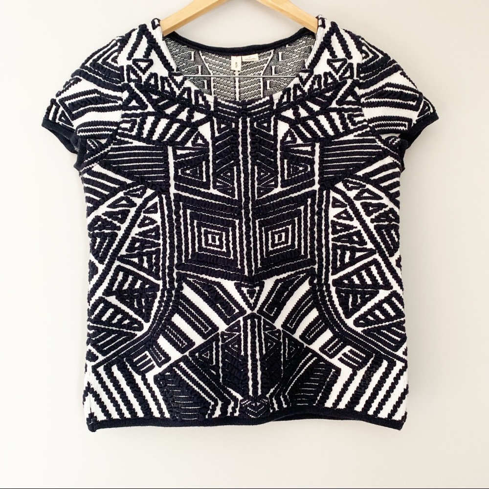 Anthropologie Moth Dahlia Jacquard Pullover